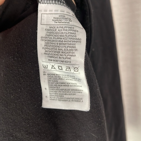 ADIDAS BLACK LONG SLEEVE TEE (M) - Picture 6 of 8